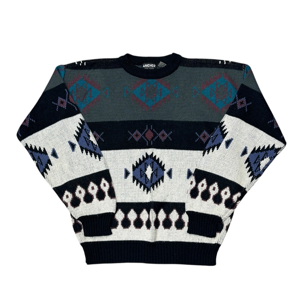 Vintage Anchor Blue Aztec Sweater Men’s Sz M